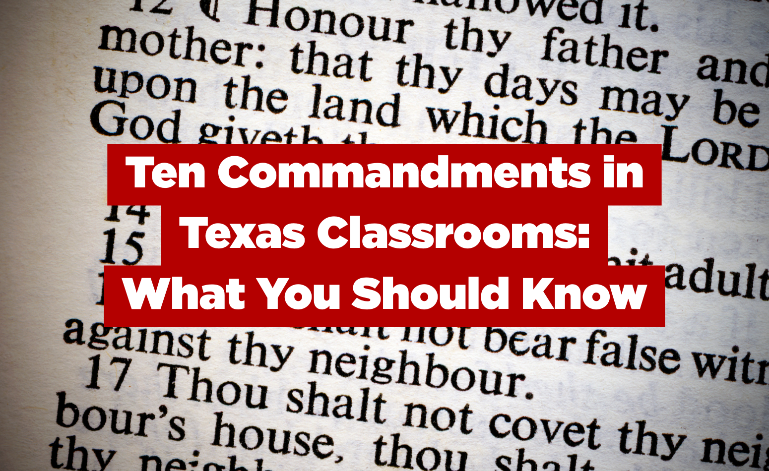 What Educators Should Know About the “Ten Commandments” Law - ATPE News